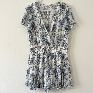 Altar'd State Blue and White Floral Romper